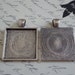 10 Antique Silver Square Pendant Tray Blanks for DIY Pendants 1 inch / 25mm