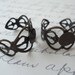 10 Antique Bronze Adjustable Heart Filigree Ring Blank Finding DIY Ring 17mm