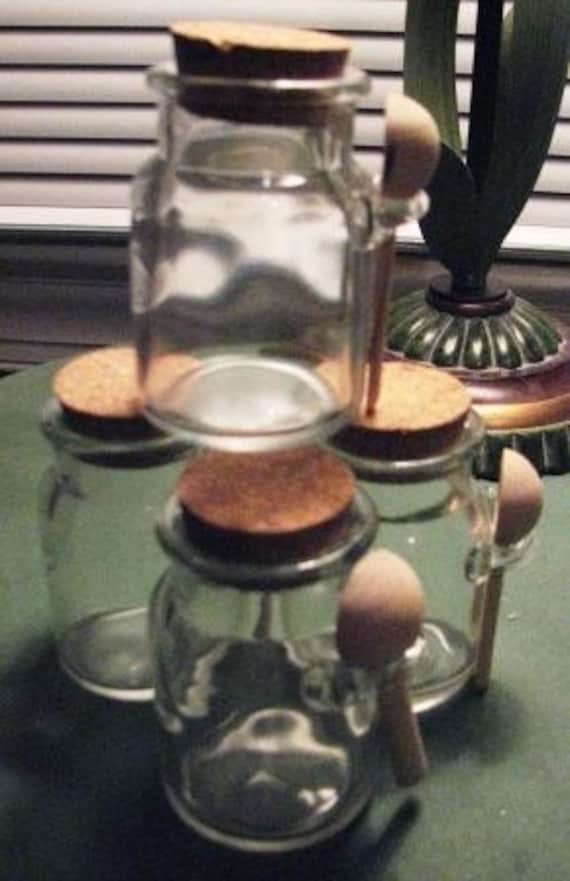 Glass Jars with Cork Lid and Wooden Spoon 4 by itsseweasy123