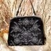 Vintage Beaded Handbag Large Black Velvet Flower Bead Purse Soure Bag New York