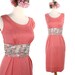 Reserve Vintagealamode Vintage Sheath Dress - 50s Obe Belt Rose Pink Sleeveless Cocktail Dress - size Medium
