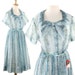 Blue Floral Delight - 1950s Vintage Shirtwaist Dress - NWT - size Large