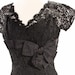 Black Lace Fitted Wiggle Dress - Evening Wear Vintage - size Small