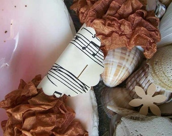 Seam Binding- Crinkled-Rust-Silky-Shabby-Ribbon-Scrunched
