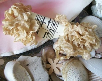 Seam Binding- Crinkled-Sandstone-Silky-Shabby-Ribbon