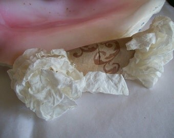 Seam Binding- Crinkled-White-Silky-Shabby-Ribbon