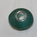 Genuine teal sea glass Pandora style bead large hole