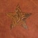 Rustic western leather pillow with star inset of embossed leather