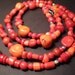 SALE Red and Orange Coral Long Necklace