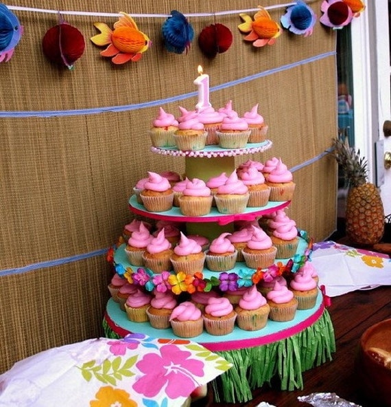 Luau theme Cupcake stand Luau theme Cupcake stand