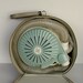 Retro Sixties Hair Dryer: Bonnet Style in Pearl & Aqua, w/ Taupe Clamshell Carrying Case, Works