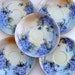 Hand Painted Limoges Saucers: Set of 6 Vintage Demitasse Size Porcelain Saucers from Haviland France - Purple Lavender Violets