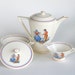 Atomic Kitsch: Art Deco Salem Streamline Coffee Set in Red, White & Blue Petit Point Cross Stitch Pattern