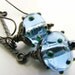 Bumpy Blue Betty Earrings, Lampwork Glass and Gunmetal