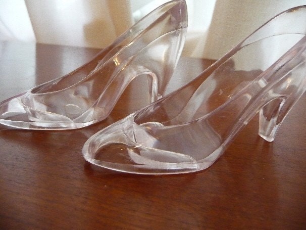 Two Clear Plastic High Heel Dress Shoes Good for Crafts