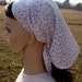WHITE AND LAVENDER FLORAL - Medium-Length Veil / Headcovering - GREAT FOR SPRING
