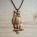 Victorian Owl Necklace Antique Brass