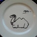 Desert dessert My SteamPunk Camel black and white plate palm tree Egyptian lunch