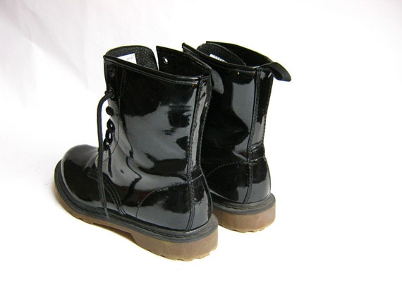 shiny tactical boots