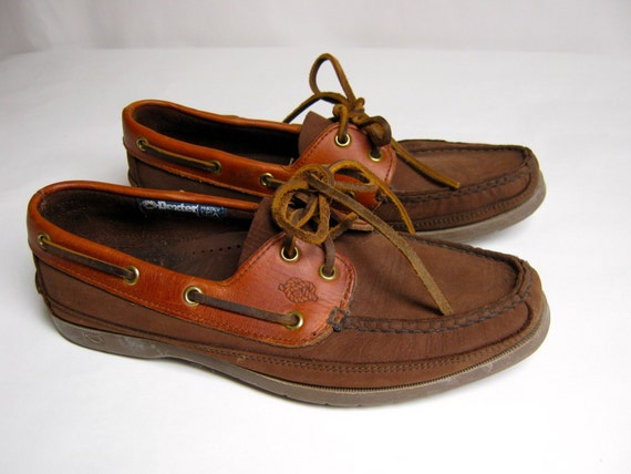 Vintage brown leather Dexter boat shoes