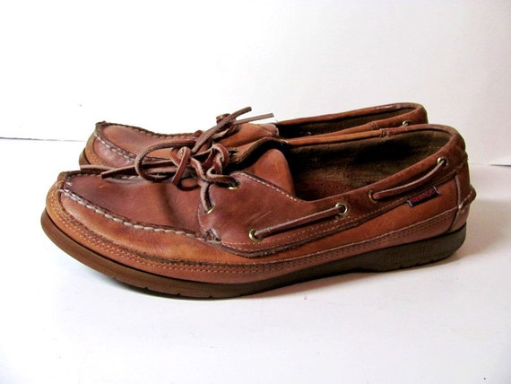 Vintage brown leather Sebago Docksides by dirtybirdiesvintage