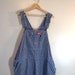Vintage Dickies Blue PinStriped Denim Jean Bib Overalls .. Carpenter Pants Size W46 x L32 XXL