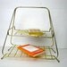 reserved....Mid Century Gold Metal Shelf