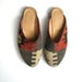 Vintage colorful wool Turkish Kilim woven mules slip on shoes