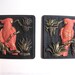 Pair of vintage Miller Studio wall hanging // pictures / plaques with BIRDS , 1968 / plastic 3D / Pink Cockatiels