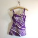 vintage fabulous one piece purple and white JANTZEN swimsuit w skirt