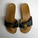 vintage slip on Dr. Schools wooden sandals