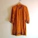RESERVED FOR ANA Vintage burnt orange bohemian peasant tunic top dress / long shirt with beading