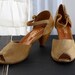RESERVED for VANESSA 1970s Burnt Sienna Suede Peep Toe with Architectural Heels size 6.5 / 7