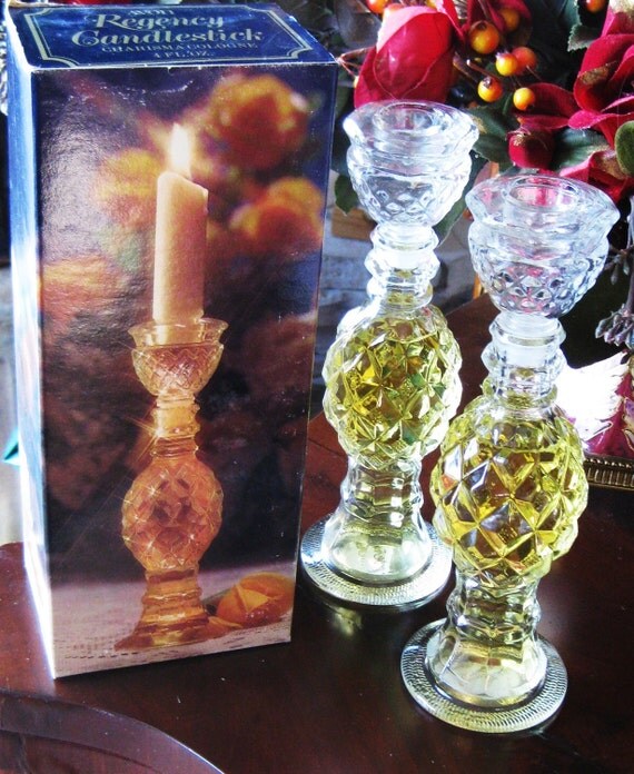 Vintage Candle HOLDERS AVON Perfume CHARISMA Unused Original