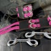 Leather Bondage Cuffs - "Blush" (Two Row)
