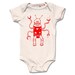 Silly Red Robot infant bodysuit, short sleeve organic cream, gift for boy, perfect baby shower gift