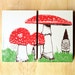 1 Mini Woodland Gnome Journal, small blank sketch pocket book, garden gnomes, original design, all recycled paper