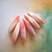 Long pink marbled elongated vintage Beads, 6