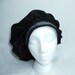 Renaissance Muffin Cap - Medieval Caul - BLACK Crushed Velvet Beret