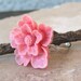 SALE- Adjustable Silver Plated Ring- Light Pink Hibiscus or Sakura Flower