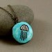 Little Jellyfish Necklace - Polymer Clay - Soft Turquoise Blue