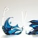 Blue Sea Earrings. Blue Earrings. Sterling Silver Earrings.