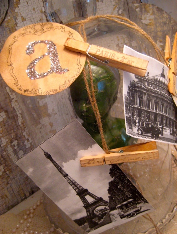 Parisian Clothespins with Twine French Market Paris