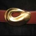 Belt It--Robert Lee Morris Modernist Gilded Buckle/ Leather Belt