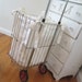 Petite Vintage Flea Market Laundry Cart Basket - Custom Liner - Shabby French Cottage Farmhouse