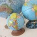 Vintage Globe Bank - The Ohio Art Co. - Miniature Tin World Globe Piggy Bank