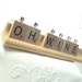 Scrabble Wine Glass Charms Wood You choose 6 Letters - Personalized - Extra charge for J & K - Authentic Natural  - Holiday Gift Bling Retro