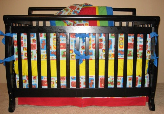 Items similar to 5 Piece Curious George Crib Bedding on Etsy