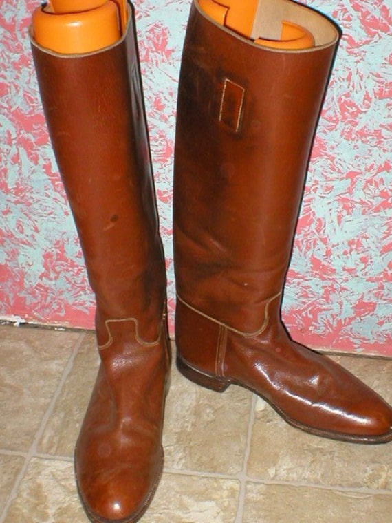 Brown leather Riding Boots Made in England men's size 8