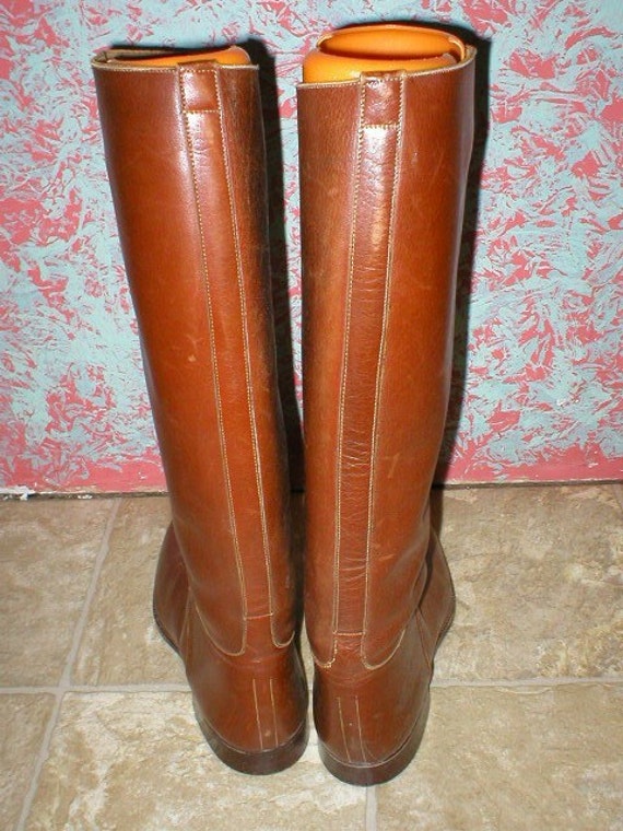 Brown leather Riding Boots Made in England men's size 8